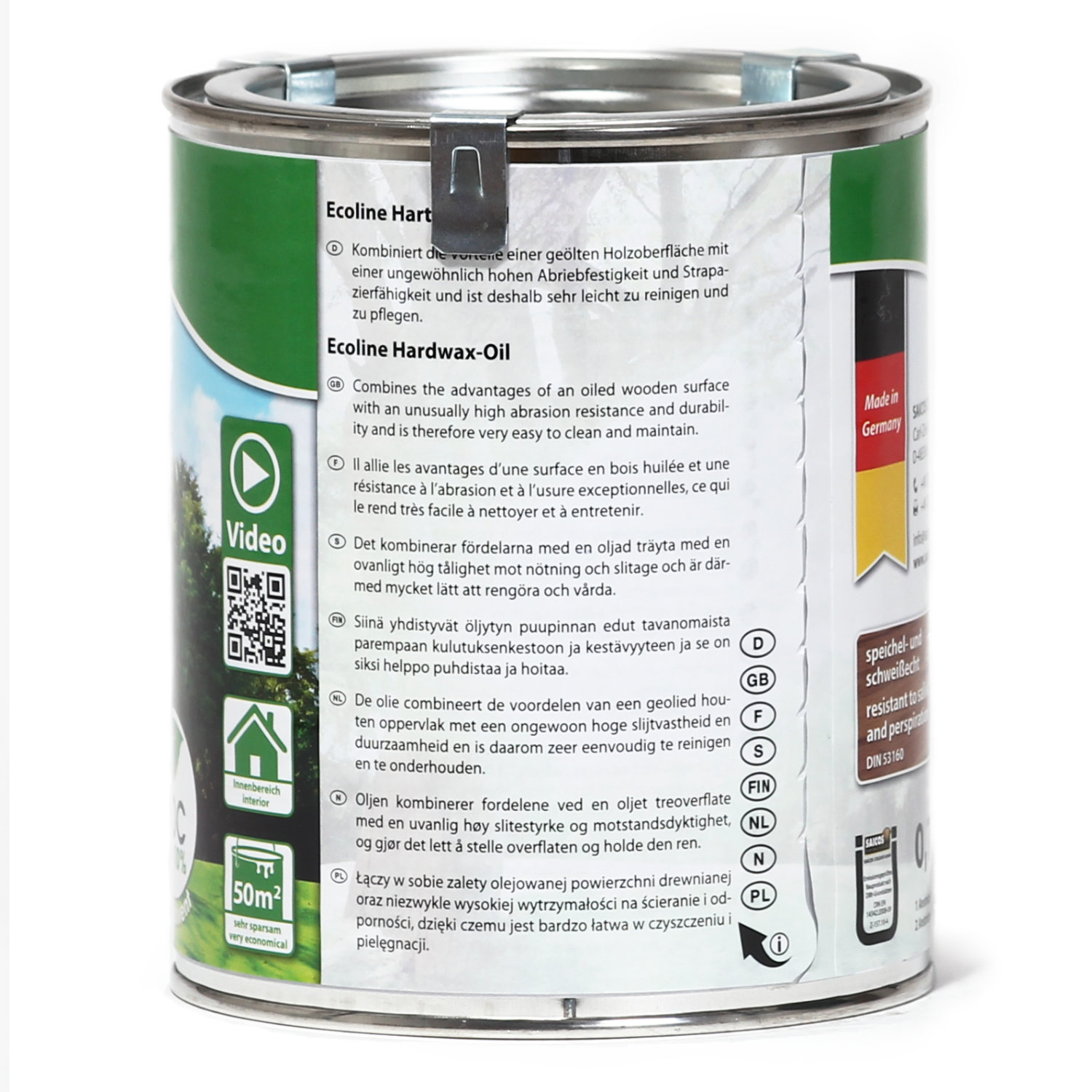 SAICOS Ecoline Hartwachsöl seidenmatt farblos