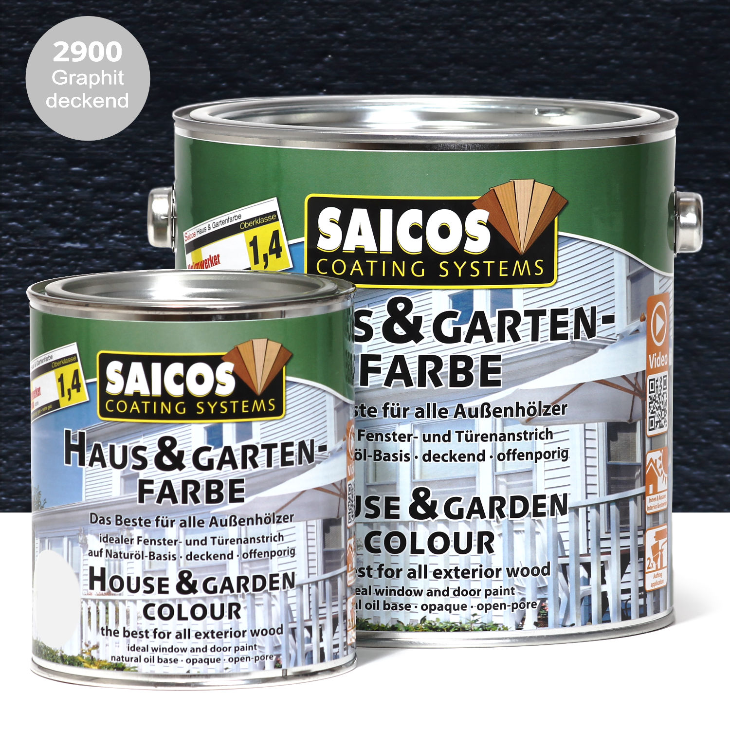 SAICOS Haus- & Gartenfarbe Graphit deckend