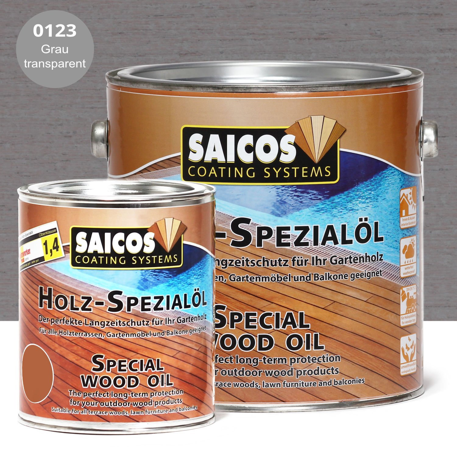 SAICOS Holz-Spezialöl Grau transparent