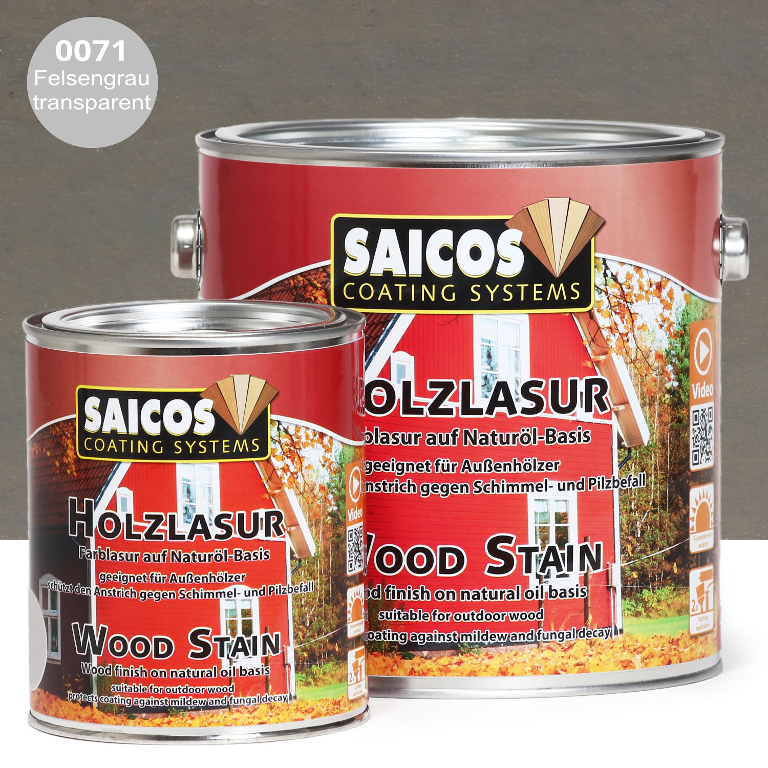 SAICOS Holzlasur Felsengrau transparent