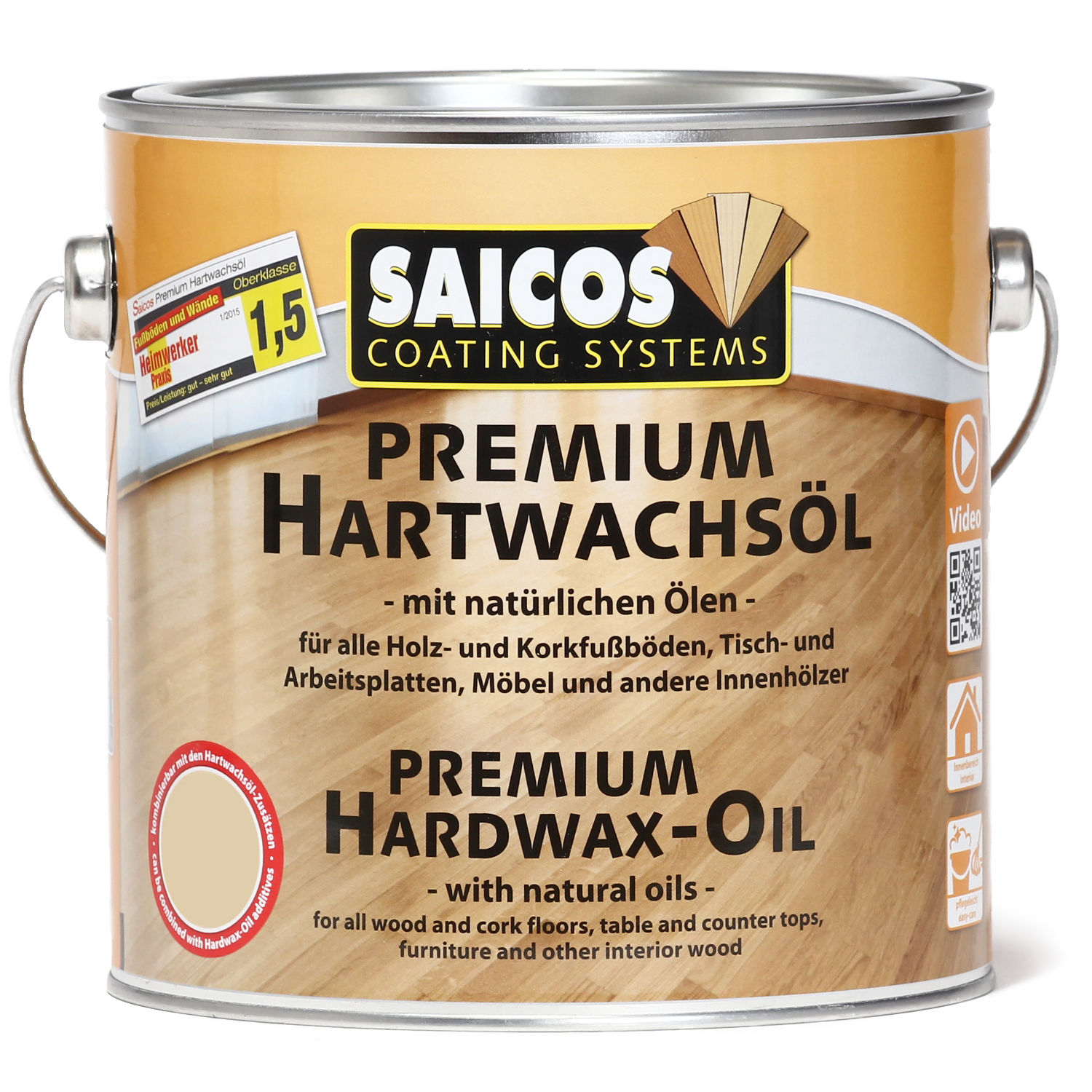 SAICOS Premium Hartwachsöl Silbergrau transparent matt