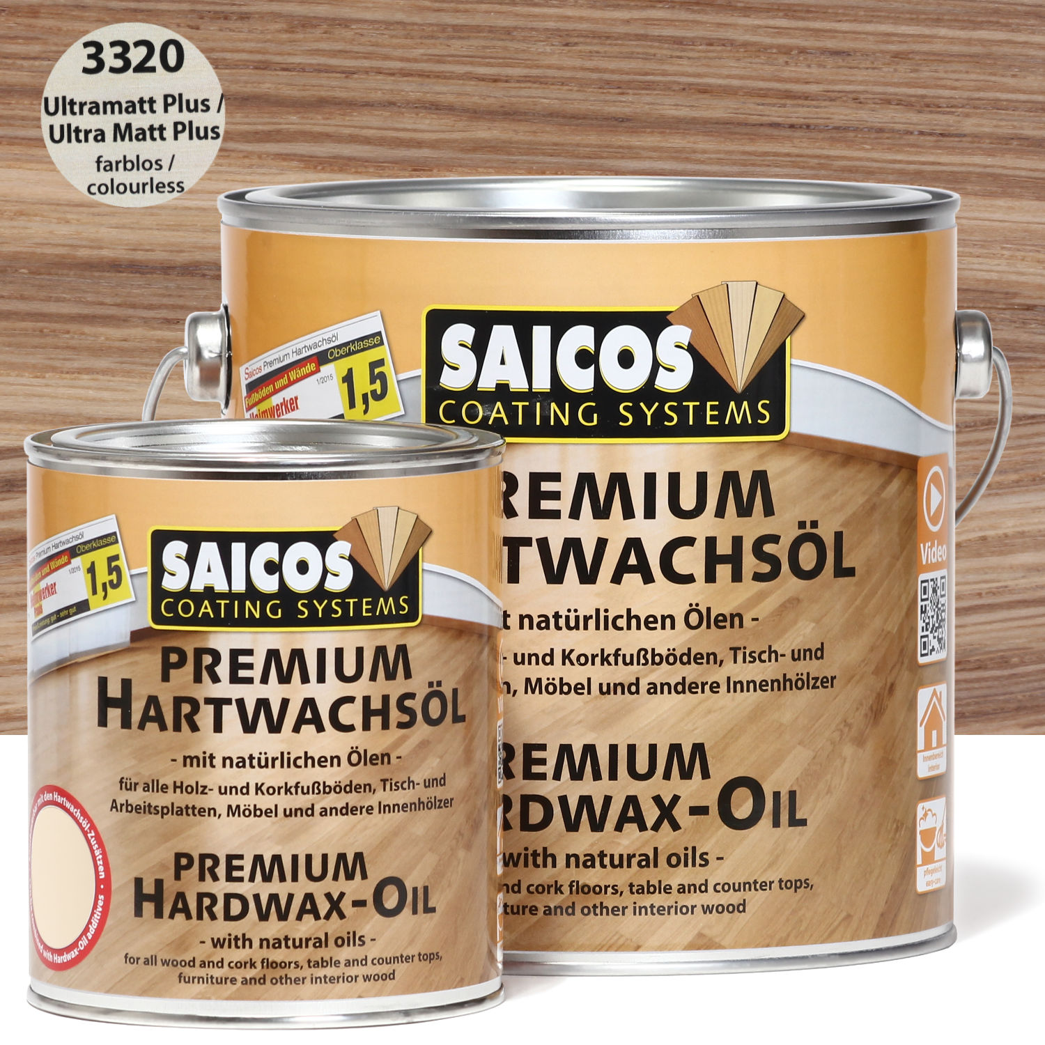 SAICOS Premium Hartwachsöl Ultramatt Plus farblos
