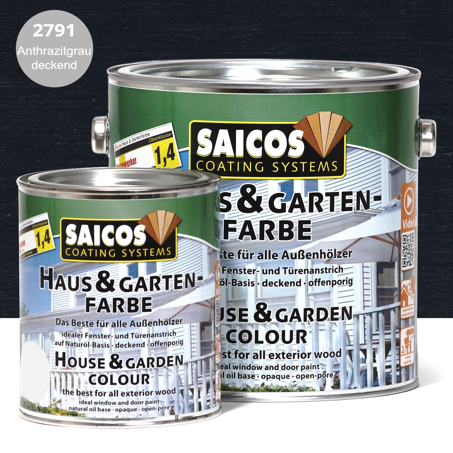 SAICOS Haus- & Gartenfarbe Anthrazitgrau deckend