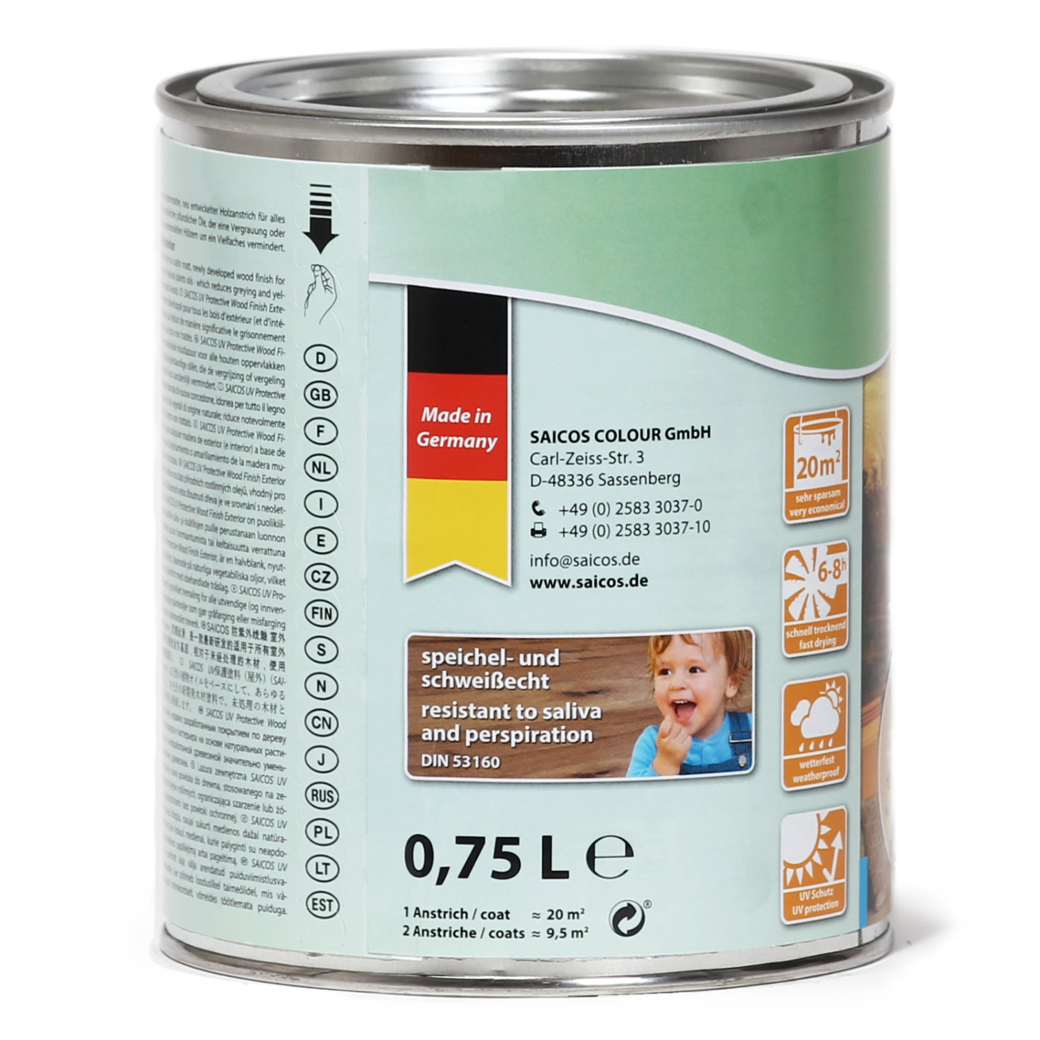 SAICOS UV-Schutzlasur Außen Grau transparent