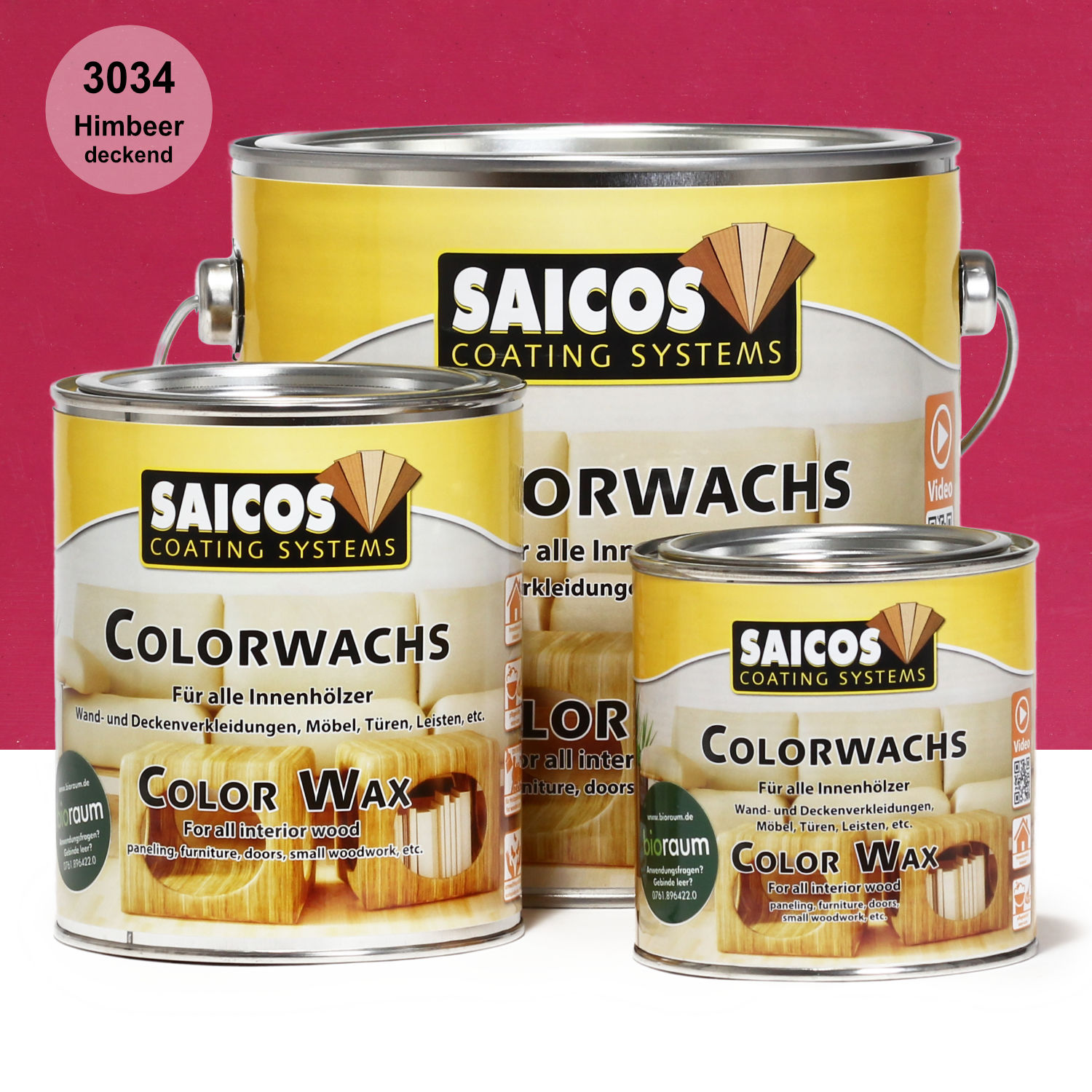 SAICOS Colorwachs Himbeer deckend