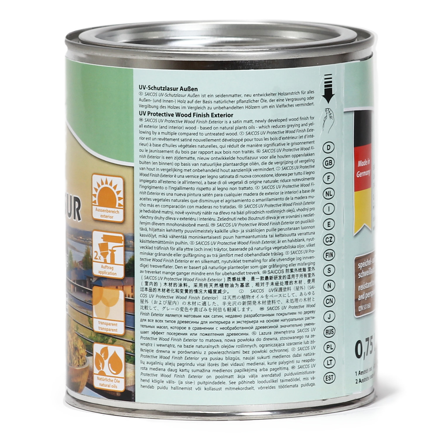 SAICOS UV-Schutzlasur Außen Grau transparent