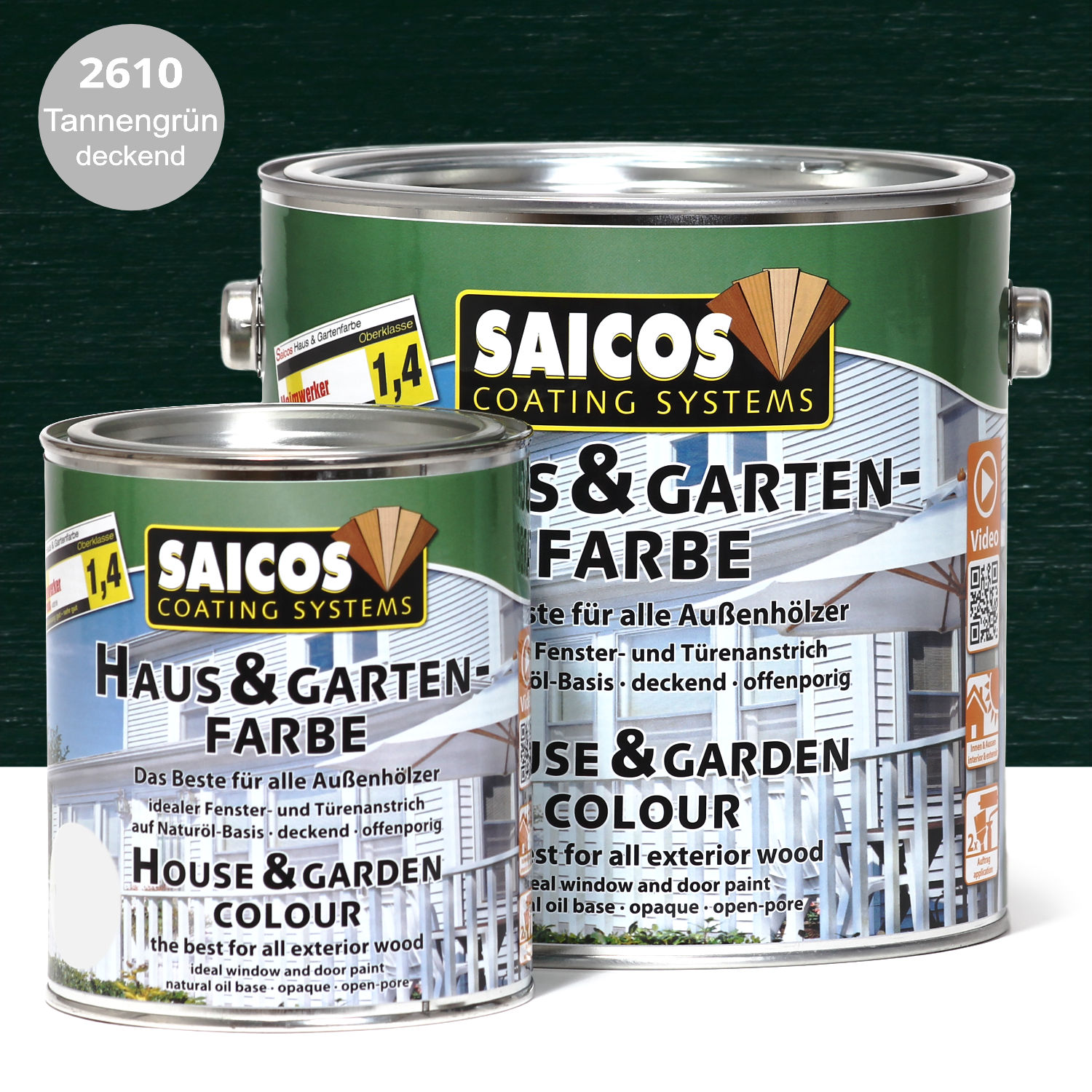 SAICOS Haus- & Gartenfarbe Tannengrün deckend