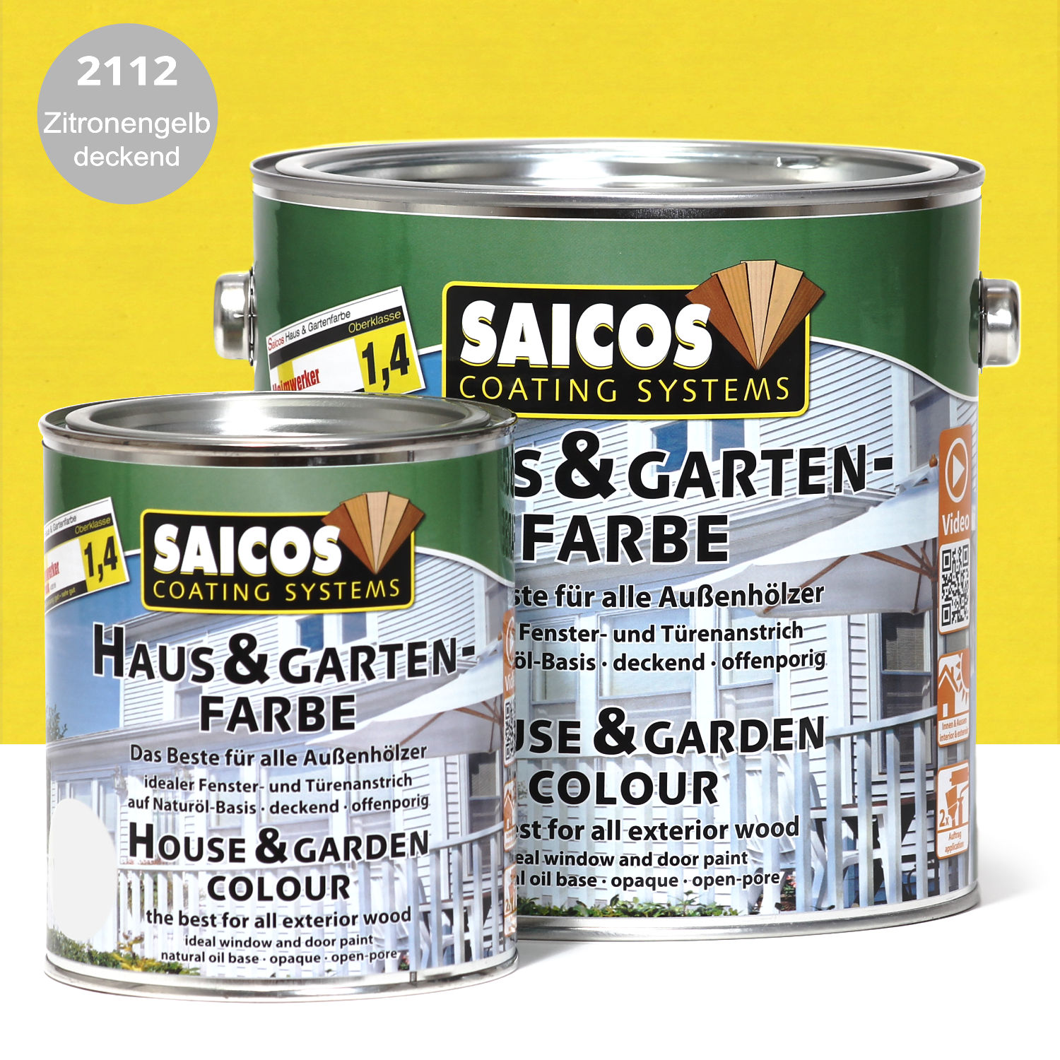 SAICOS Haus- & Gartenfarbe Zitronengelb deckend