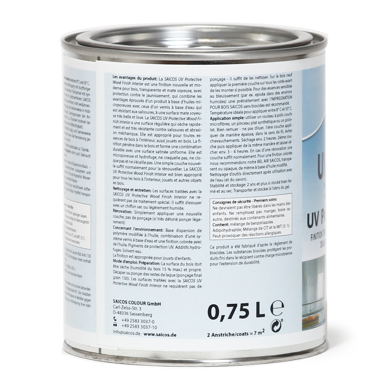 SAICOS UV-Schutzlasur Innen weiß transparent