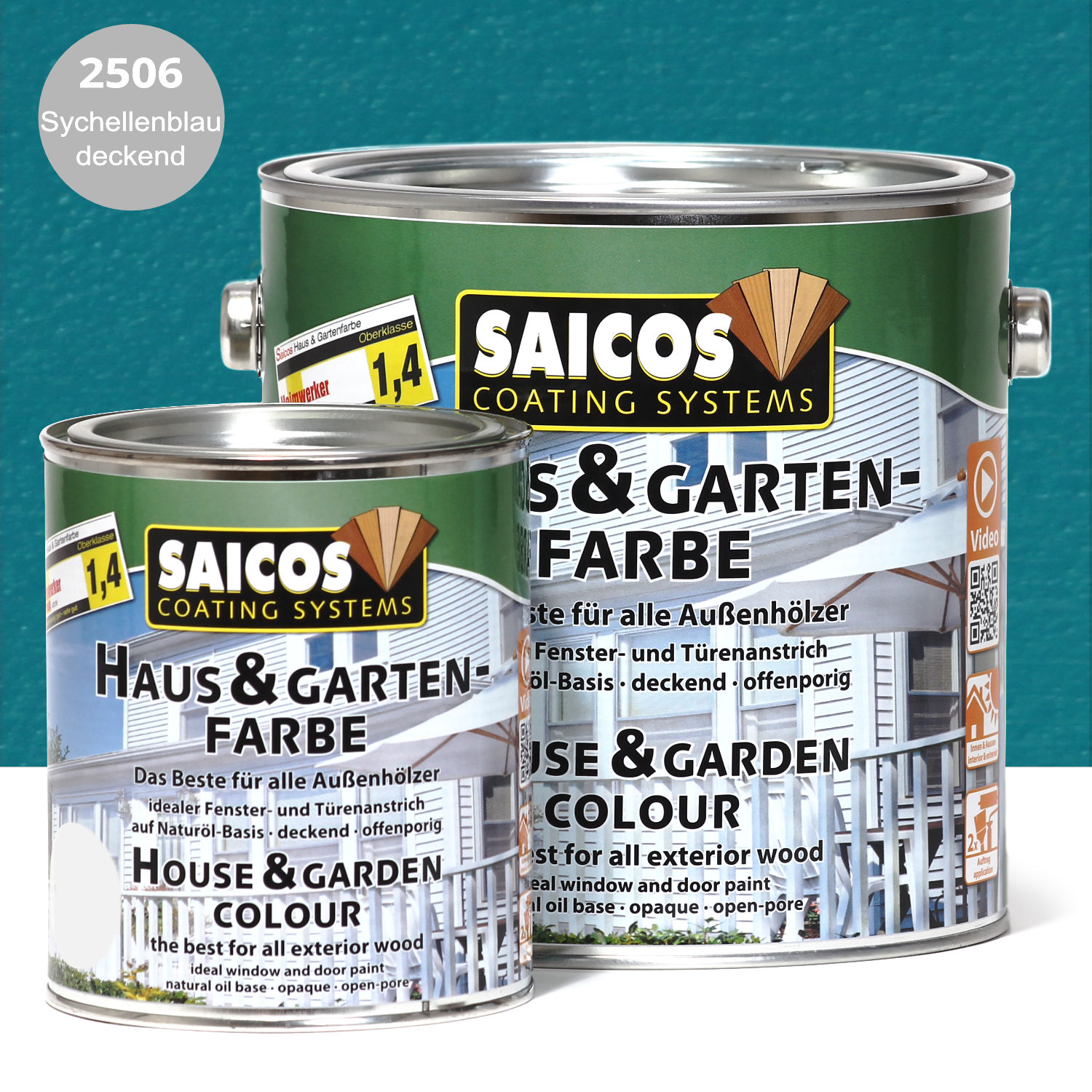 SAICOS Haus- & Gartenfarbe Seychellenblau deckend