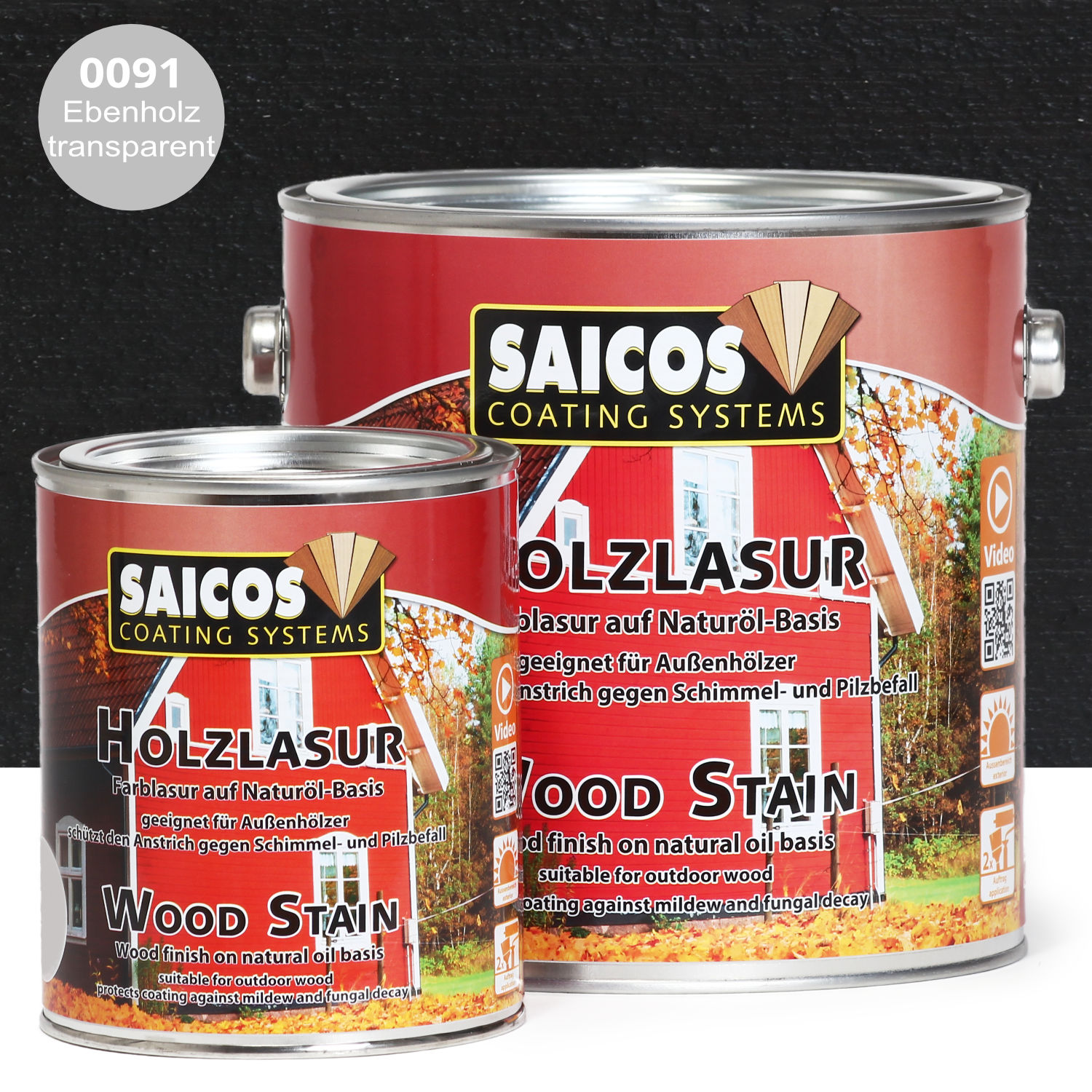 SAICOS Holzlasur Ebenholz transparent