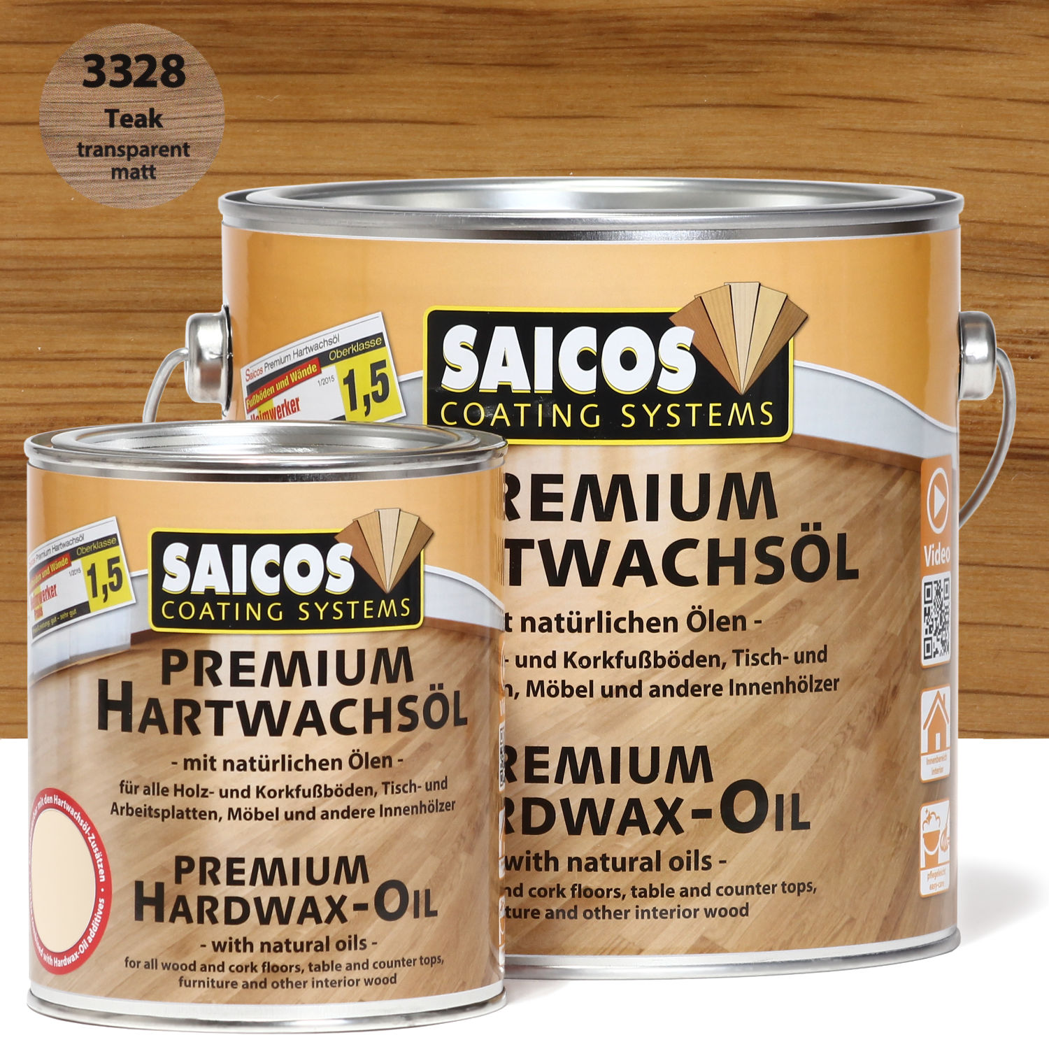 SAICOS Premium Hartwachsöl Teak transparent matt