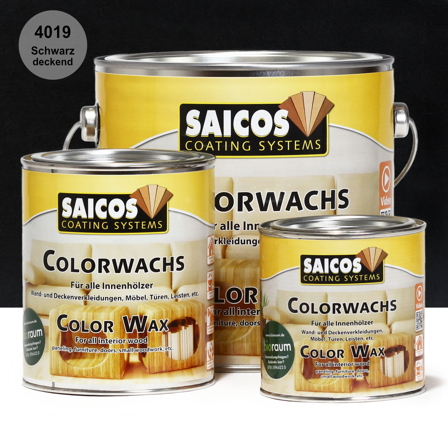 SAICOS Colorwachs Schwarz deckend
