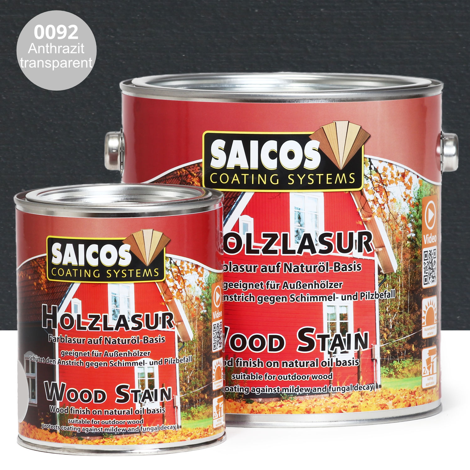 SAICOS Holzlasur Anthrazit transparent