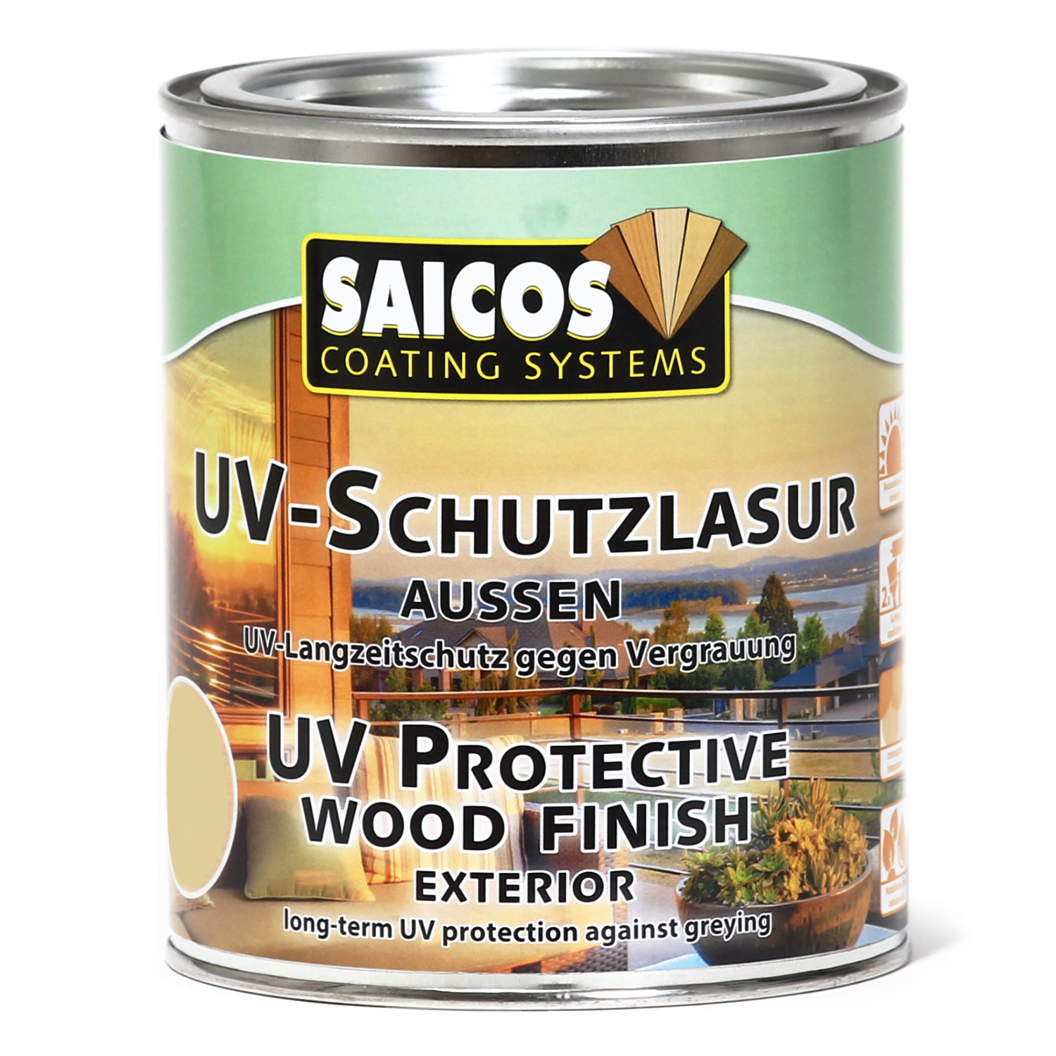 SAICOS UV-Schutzlasur Außen Grau transparent