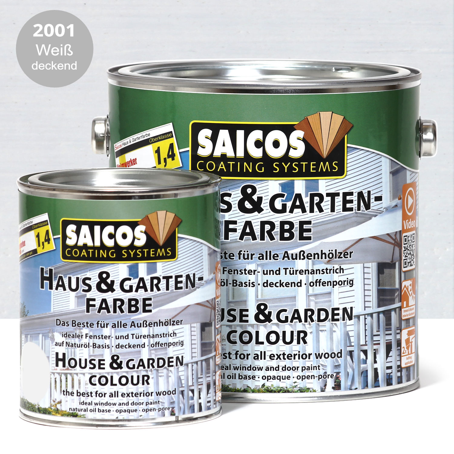 SAICOS Haus- & Gartenfarbe Weiß deckend