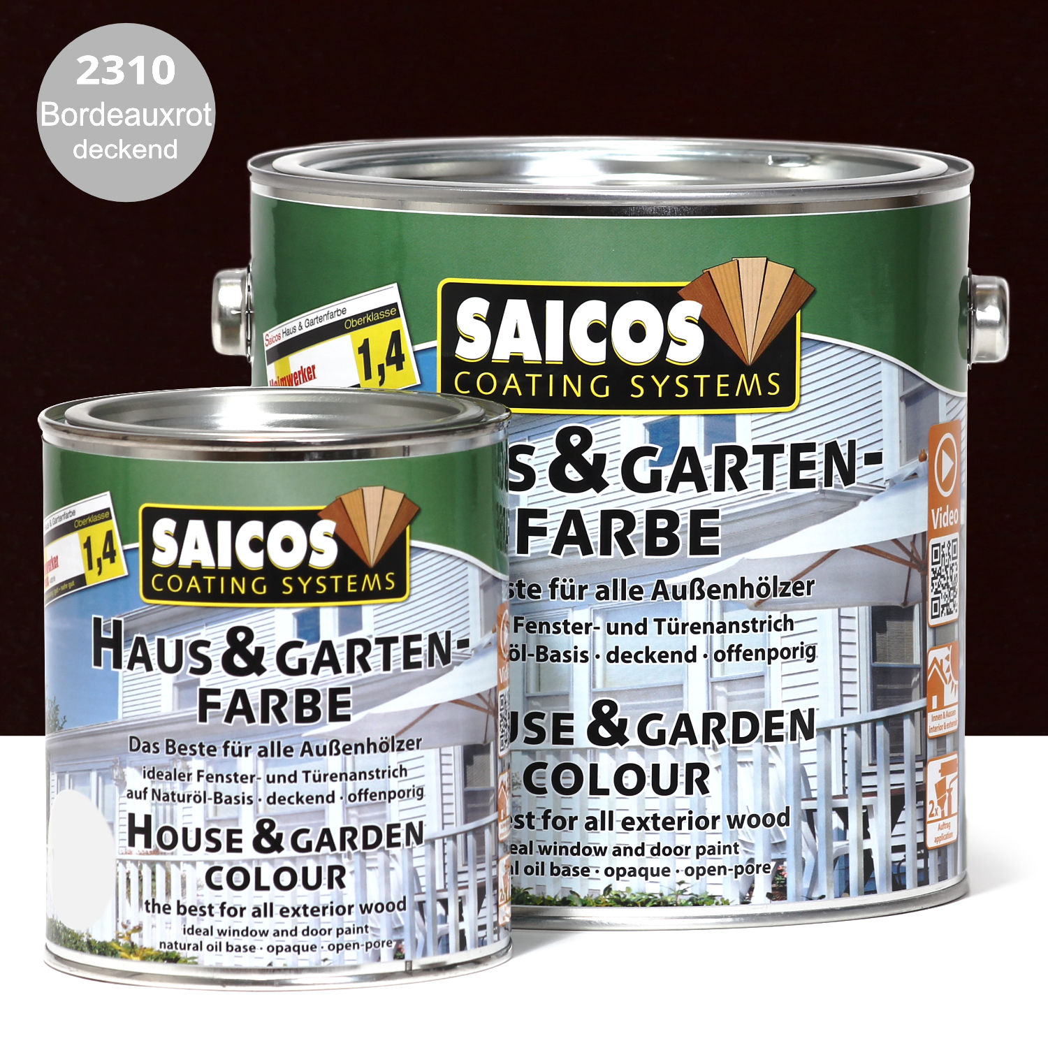 SAICOS Haus- & Gartenfarbe Bordeauxrot deckend