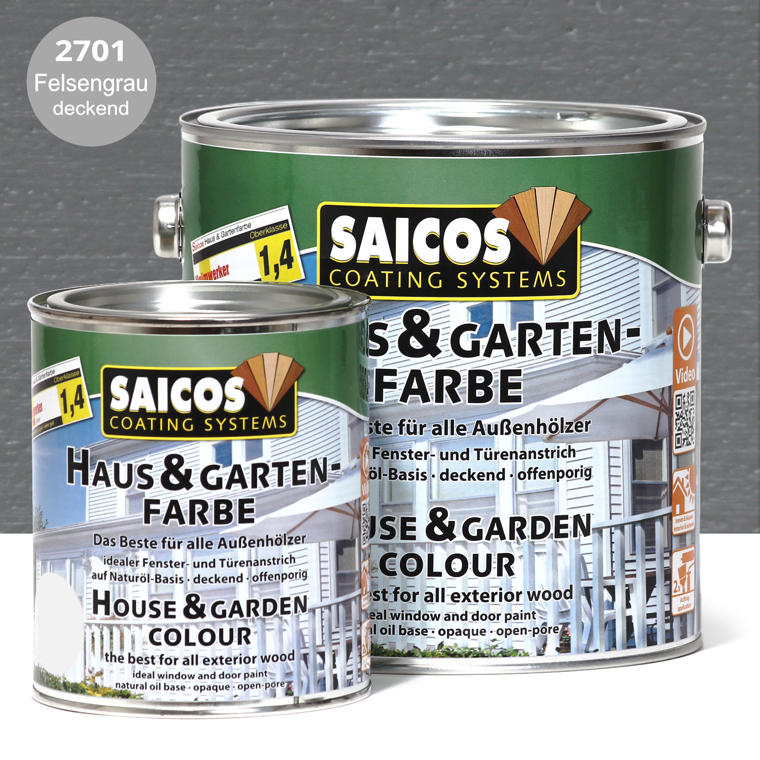 SAICOS Haus- & Gartenfarbe Felsengrau deckend